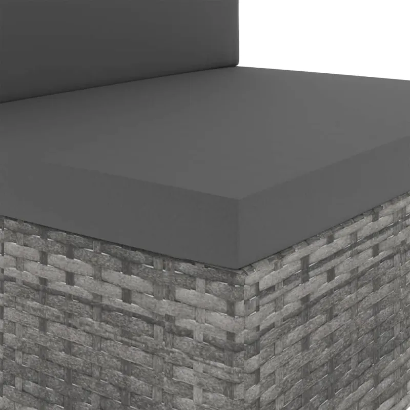 Modulinė trivietė sofa, pilkos spalvos, poliratanas