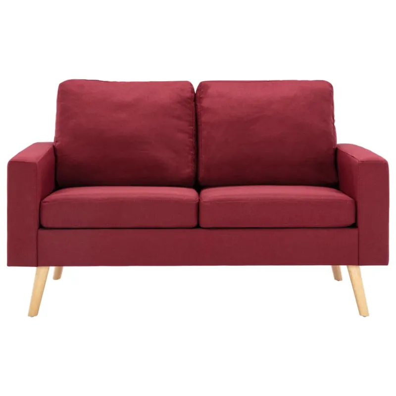 Dvivietė sofa, raudonojo vyno spalvos, audinys