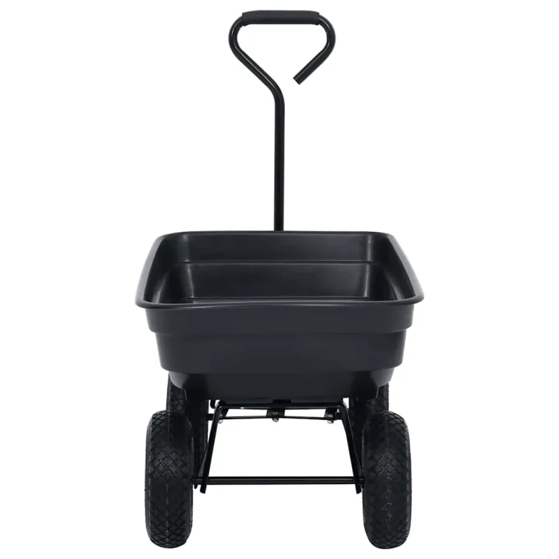 Paverčiamas rankinis sodo vežimėlis, juodos spalvos, 300kg, 75l