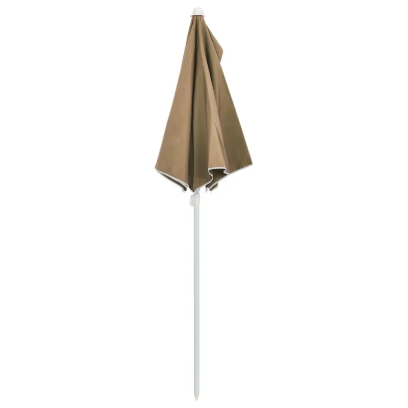 Pusapvalis sodo skėtis su stulpu, taupe spalvos, 180x90cm