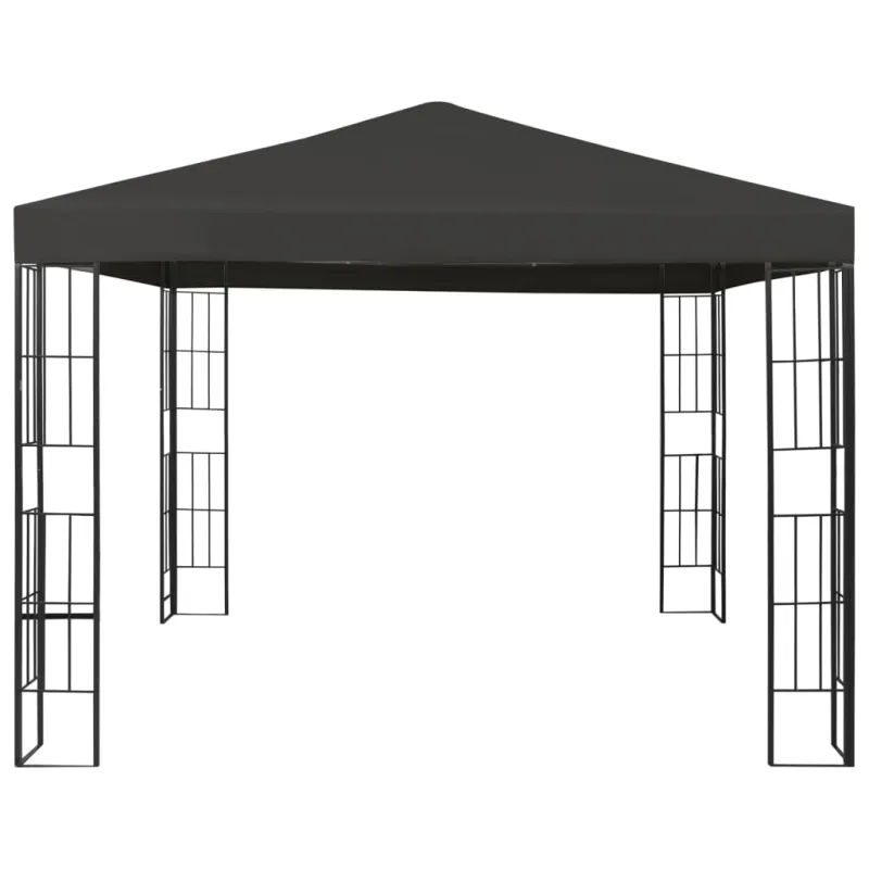 Pavėsinė su lemputėmis LED, antracito, 3x3 m