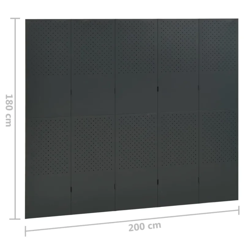 Kambario pertvaros, 5 dalių, 2vnt., pilkos, 200x180cm, plienas