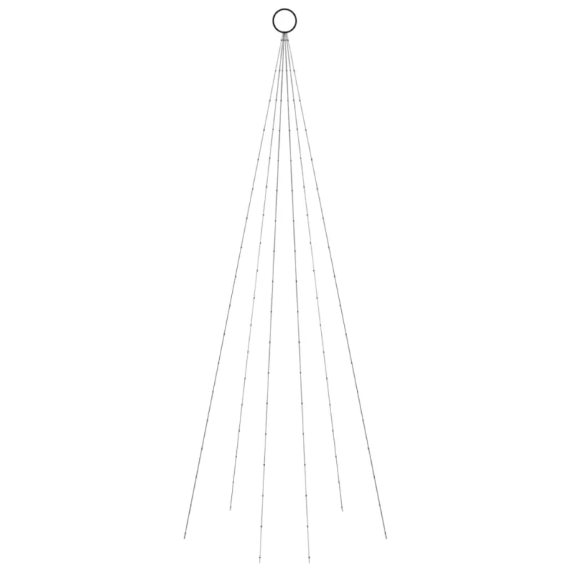 Kalėdų eglutė ant vėliavos stiebo, 180cm, 108 mėlynos LED