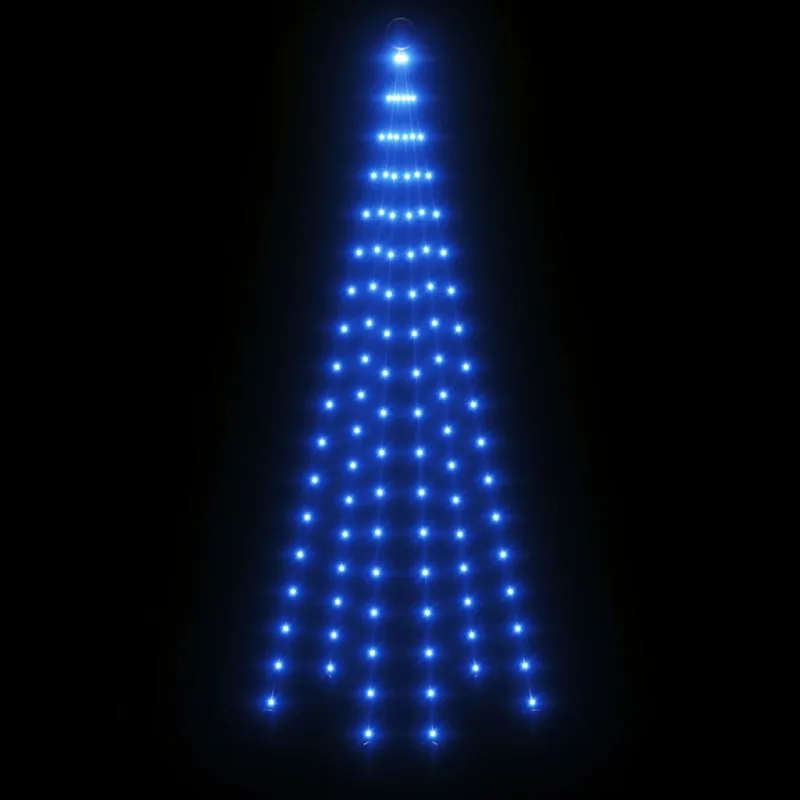 Kalėdų eglutė ant vėliavos stiebo, 180cm, 108 mėlynos LED