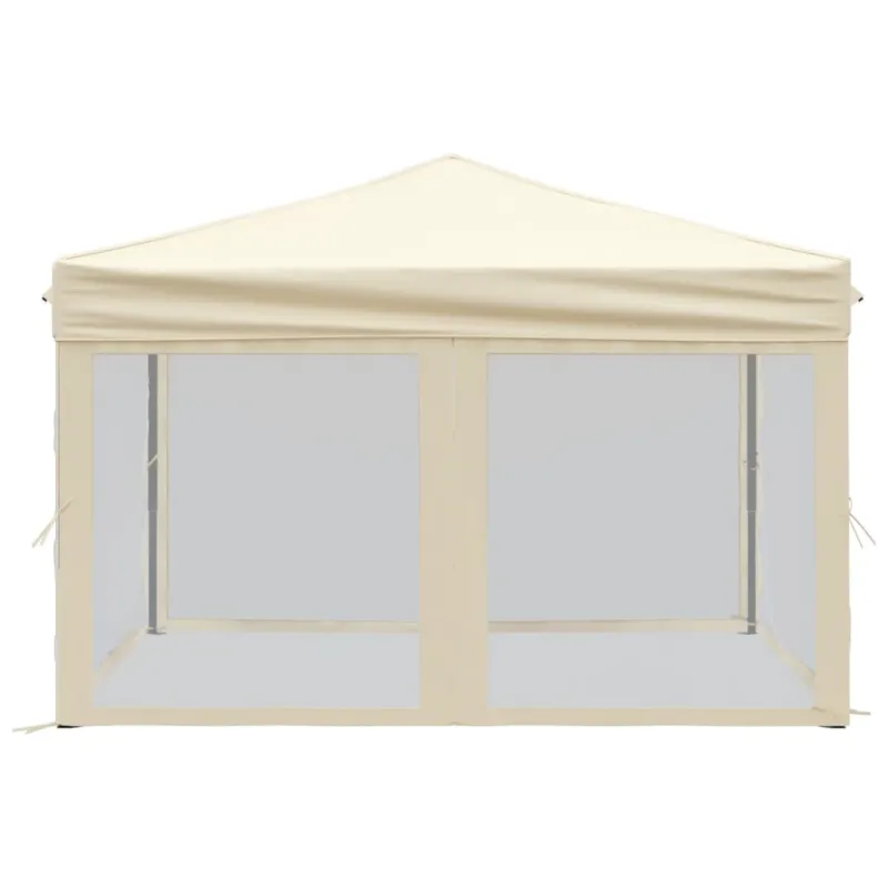 Proginė palapinė su šoninėmis sienomis, kreminė, 3x3m