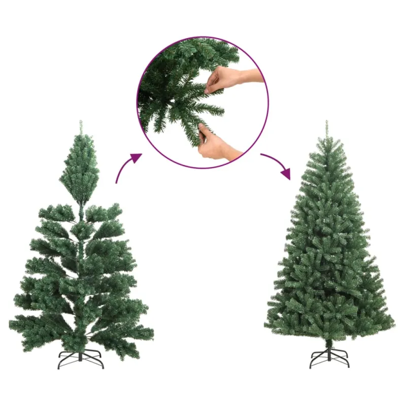 Dirbtinė siaura Kalėdų eglutė su sniegu, 180cm, PVC ir PE