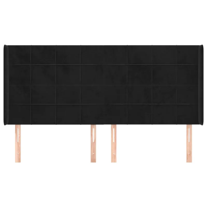Galvūgalis su auselėmis, juodos, 203x16x118/128cm, aksomas