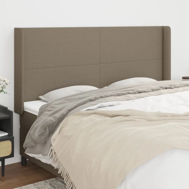 Galvūgalis su auselėmis, taupe, 163x16x118/128cm, audinys
