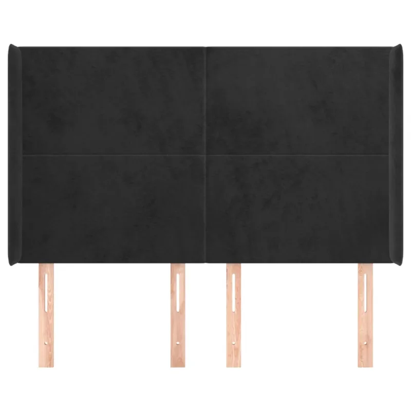 Galvūgalis su auselėmis, juodos, 147x16x118/128cm, aksomas