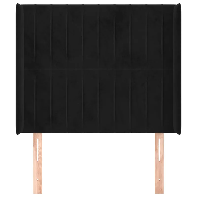 Galvūgalis su auselėmis, juodas, 93x16x118/128cm, aksomas
