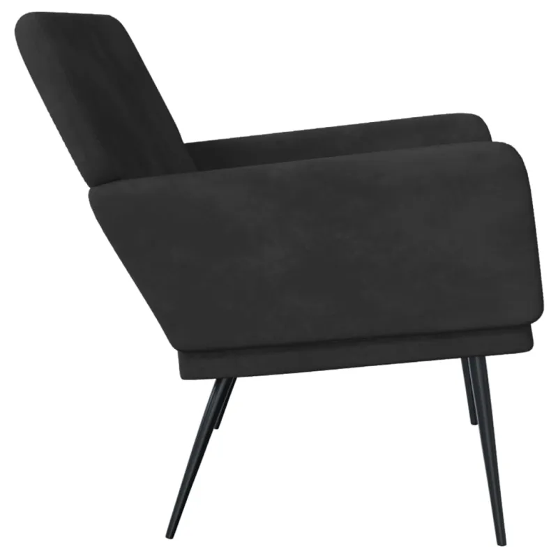 Suoliukas, juodos spalvos, 108x79x79cm, aksomas