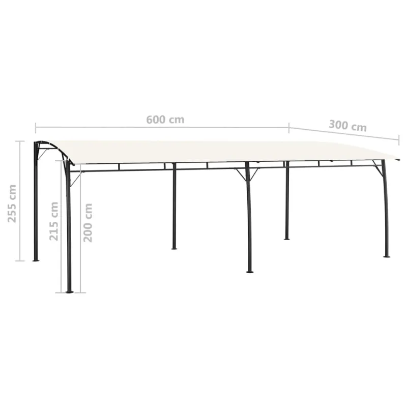 Sodo markizė nuo saulės, kreminės spalvos, 6x3x2,55m