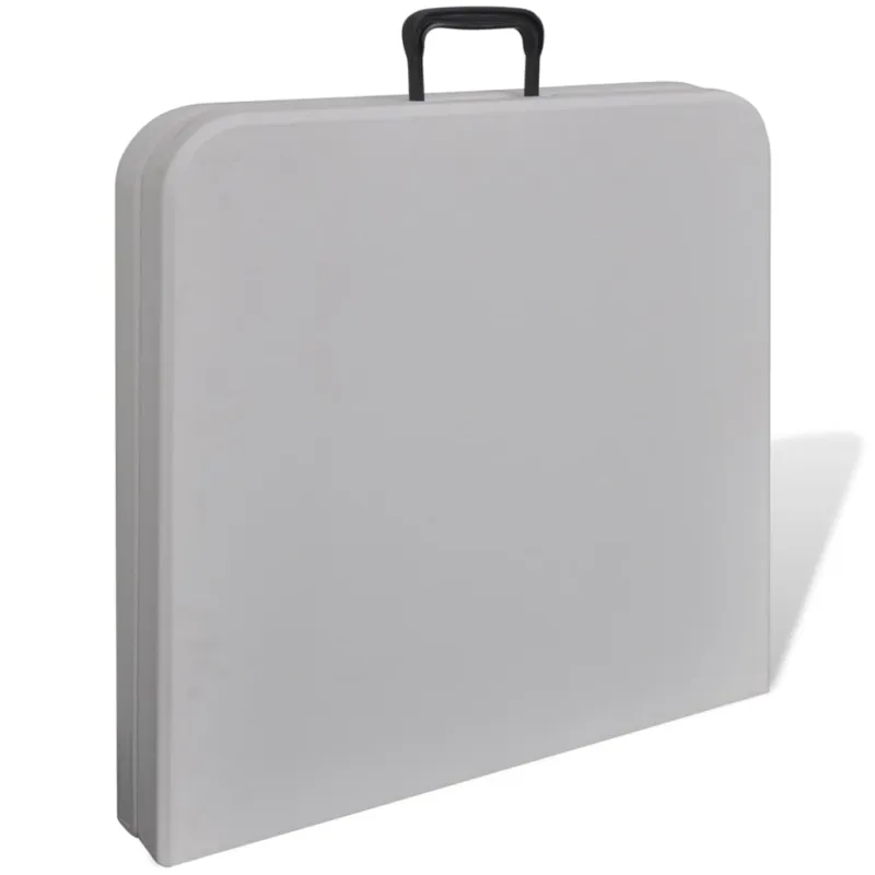 Sulankstomas sodo stalas, baltos spalvos, 122cm, HDPE