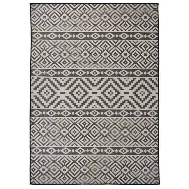 Lauko kilimėlis, juodos spalvos, 120x170cm, plokščio pynimo