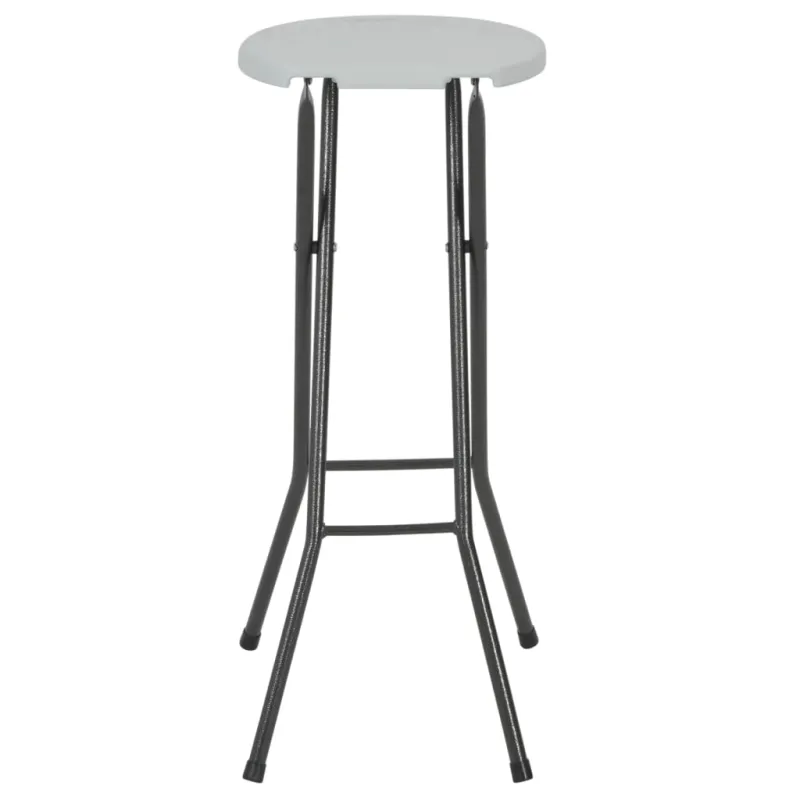 Sulankstomos baro taburetės, 2 vnt., HDPE ir plienas, baltos