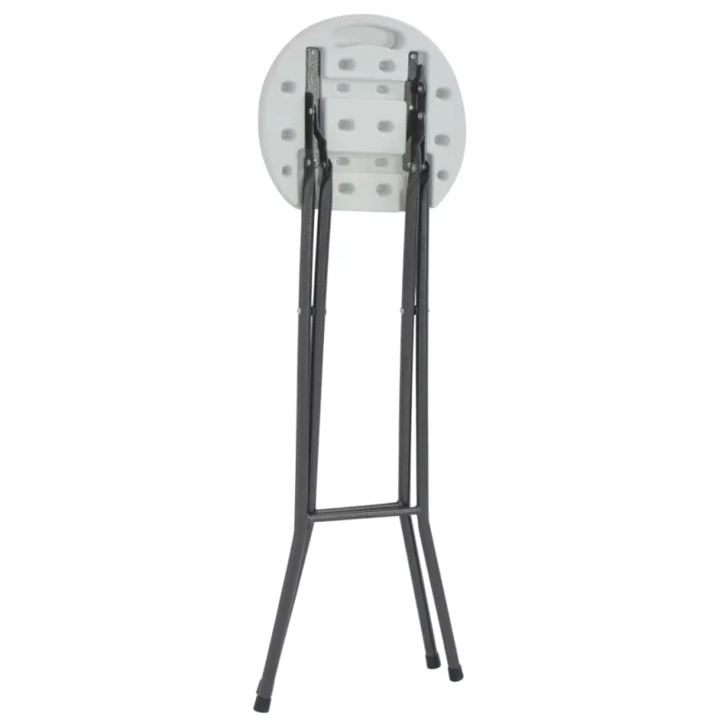 Sulankstomos baro taburetės, 2 vnt., HDPE ir plienas, baltos