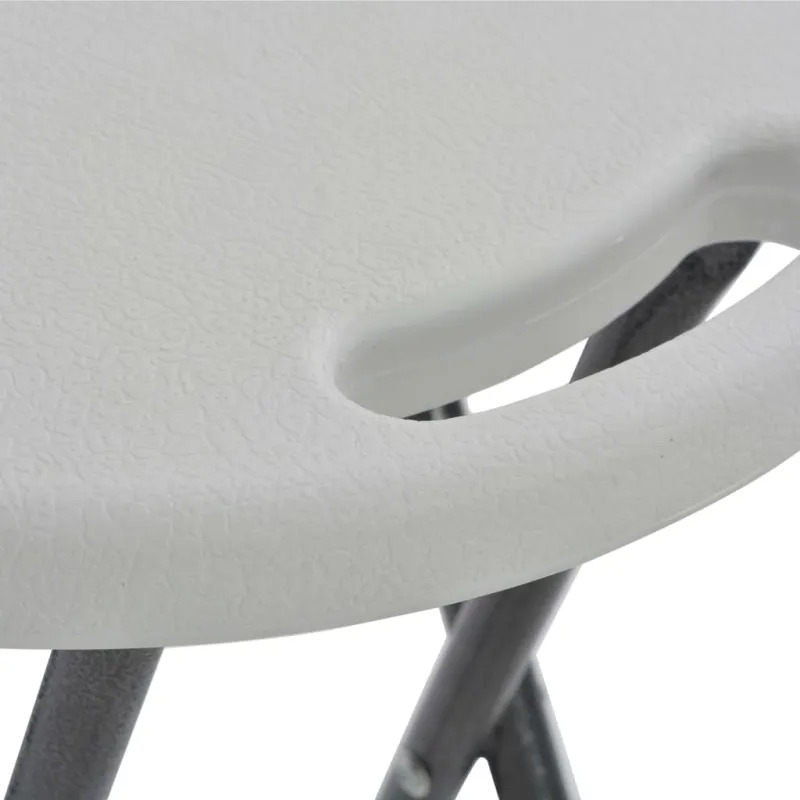 Sulankstomos baro taburetės, 2 vnt., HDPE ir plienas, baltos