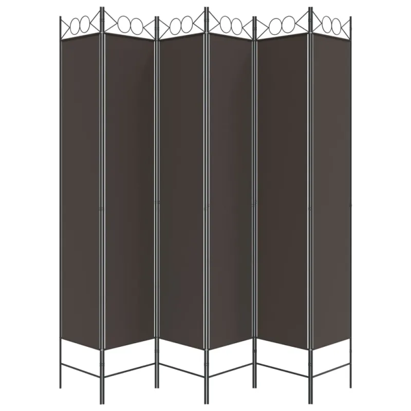 Kambario pertvara, 6 dalių, rudos spalvos, 240x220cm, audinys