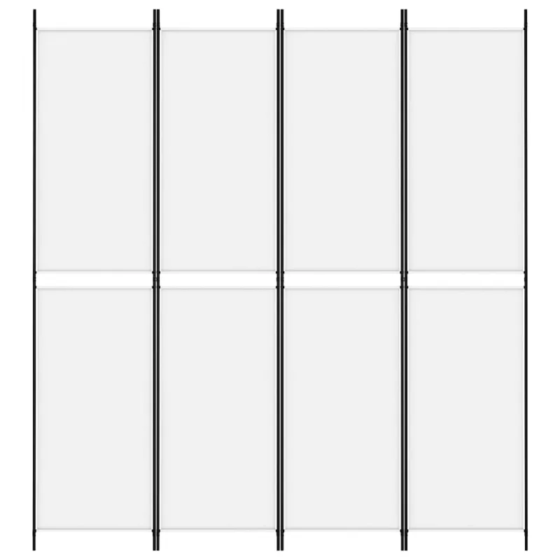 Kambario pertvara, 4 dalių, baltos spalvos, 200x220cm, audinys
