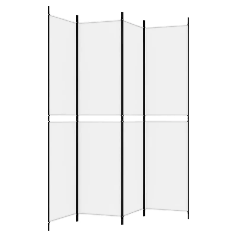 Kambario pertvara, 4 dalių, baltos spalvos, 200x220cm, audinys