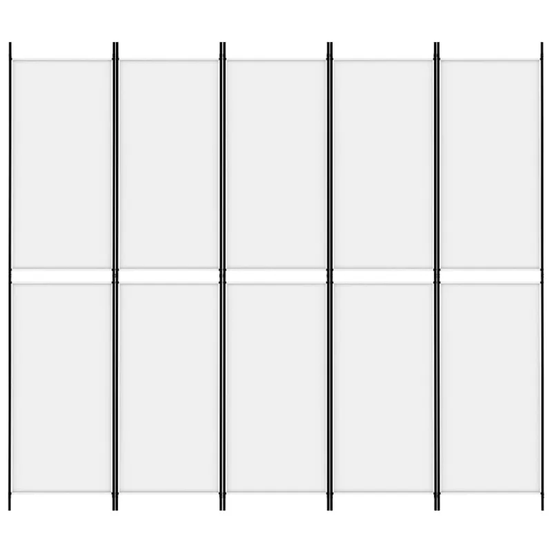 Kambario pertvara, 5 dalių, baltos spalvos, 250x220cm, audinys
