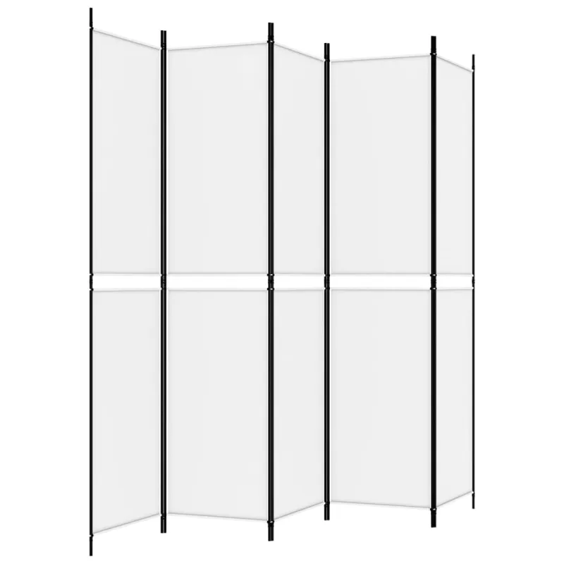 Kambario pertvara, 5 dalių, baltos spalvos, 250x220cm, audinys