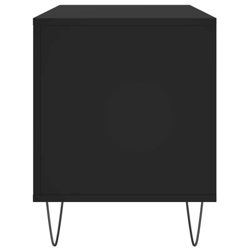 Vinilinių plokštelių spintelė, juoda, 100x38x48cm, mediena