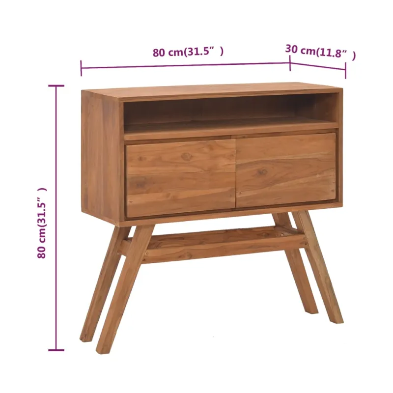 Konsolinis staliukas, 80x30x80cm, tikmedžio medienos masyvas