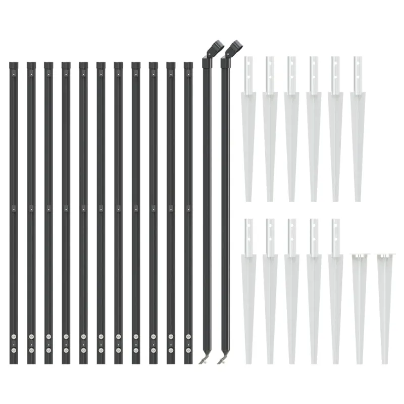 Tinklinė tvora su smaigais, antracito spalvos, 1,1x25m