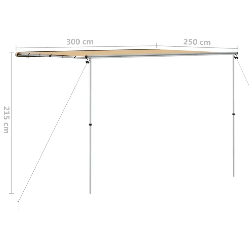 Markizė nameliui ant ratų, smėlio spalvos, 3x2,5x2,15m