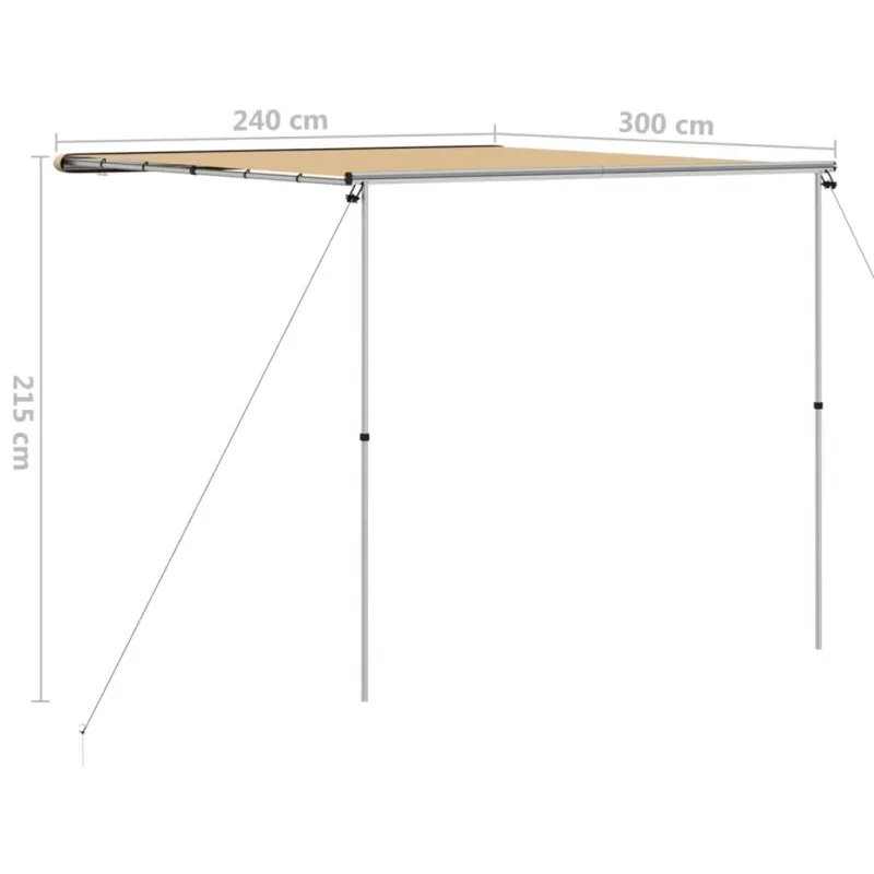 Markizė nameliui ant ratų, smėlio spalvos, 2,4x3x2,15m