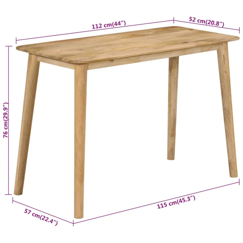 Valgomojo stalas, 112x52x76cm, mango medienos masyvas