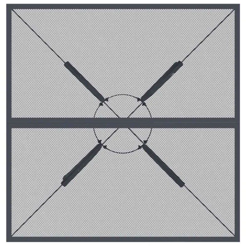 Sodo stalas, antracito, 80x80x72,5cm, plienas, tinklelis