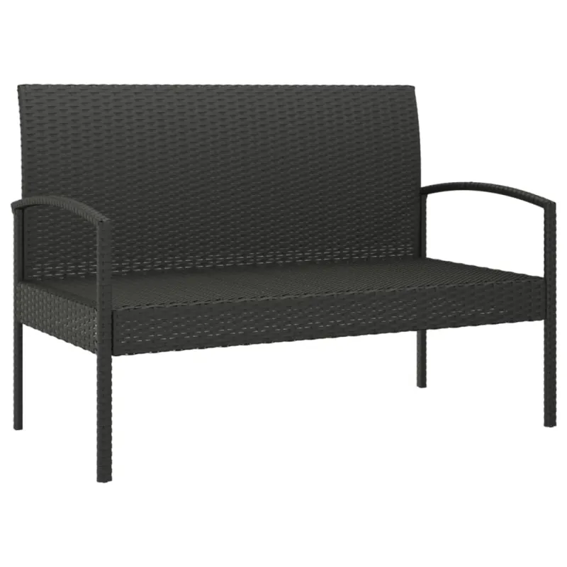 Sodo suoliukas su pagalvėle, juodas, 105cm, poliratanas