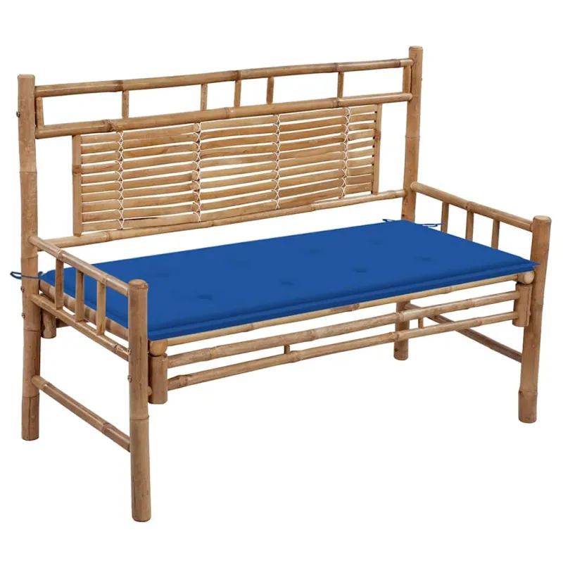Sodo suoliukas su pagalvėle, 120cm, bambukas (41504+314081)