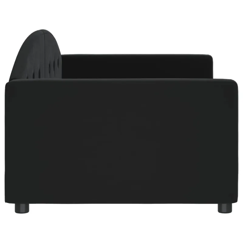 Sofa, juodos spalvos, 90x190cm, aksomas