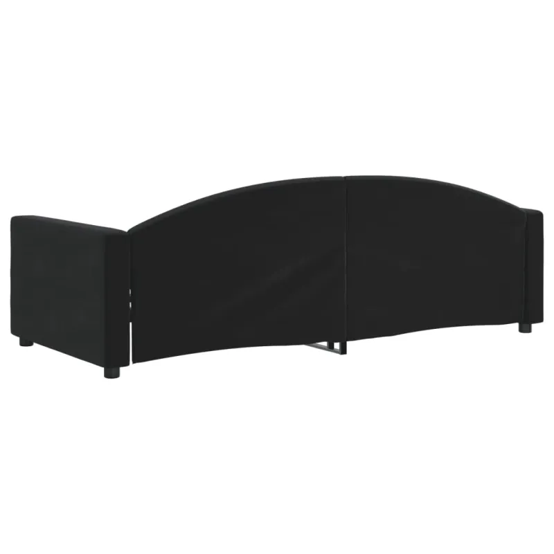 Sofa, juodos spalvos, 90x190cm, aksomas