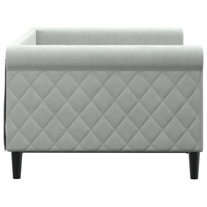 Sofa, šviesiai pilkos spalvos, 90x190cm, aksomas