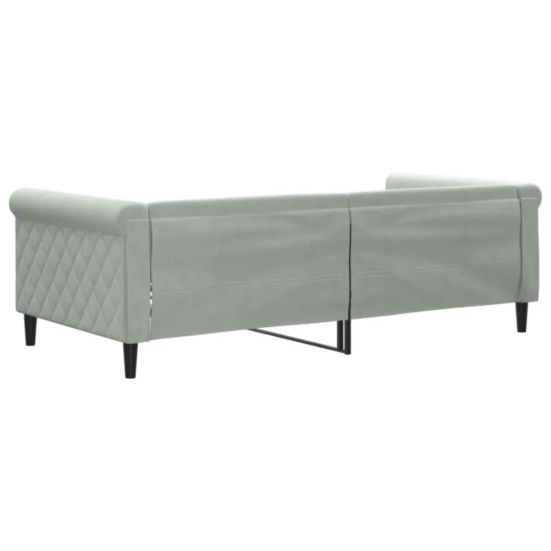 Sofa, šviesiai pilkos spalvos, 90x190cm, aksomas