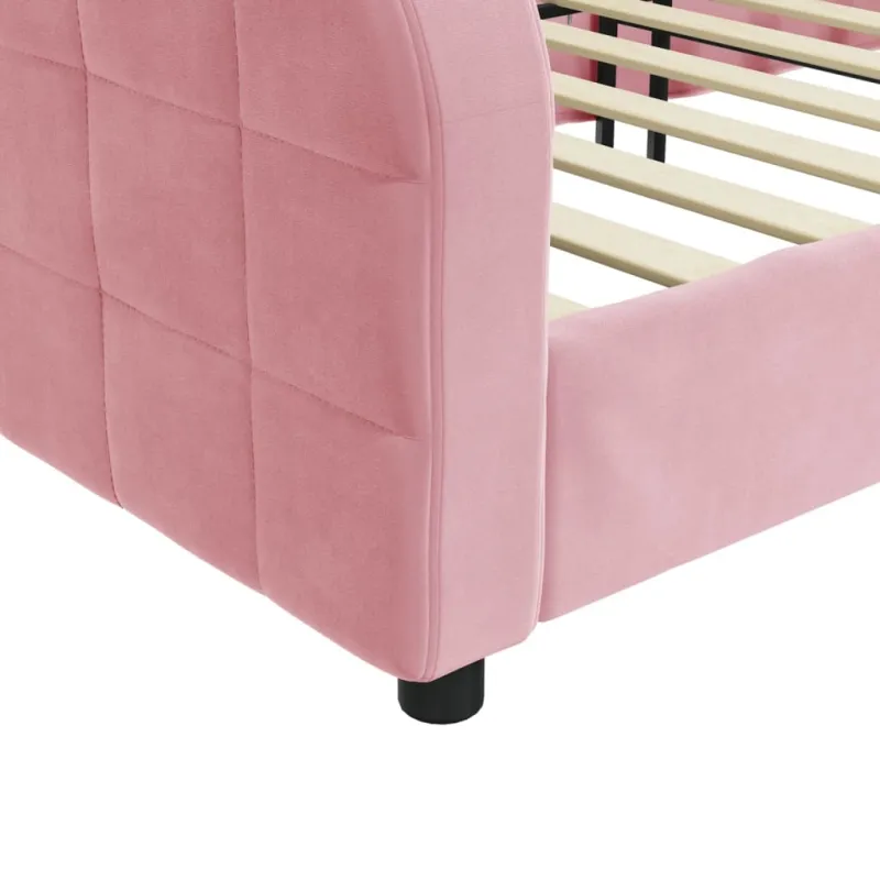 Sofa, rožinės spalvos, 90x200cm, aksomas