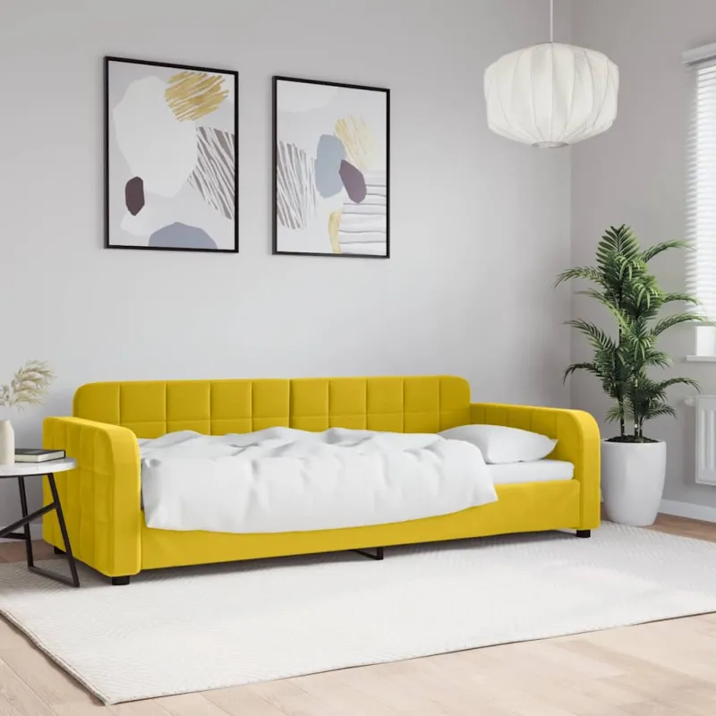 Sofa, geltonos spalvos, 80x200cm, aksomas