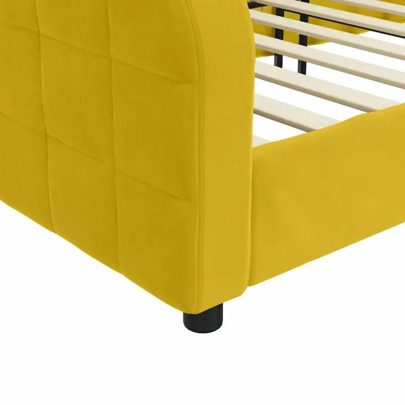 Sofa, geltonos spalvos, 80x200cm, aksomas