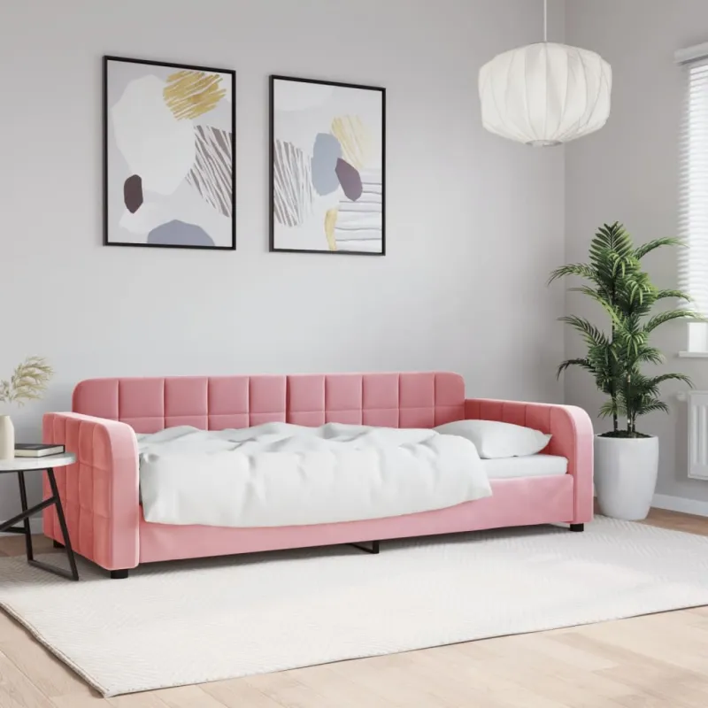 Sofa, rožinės spalvos, 80x200cm, aksomas