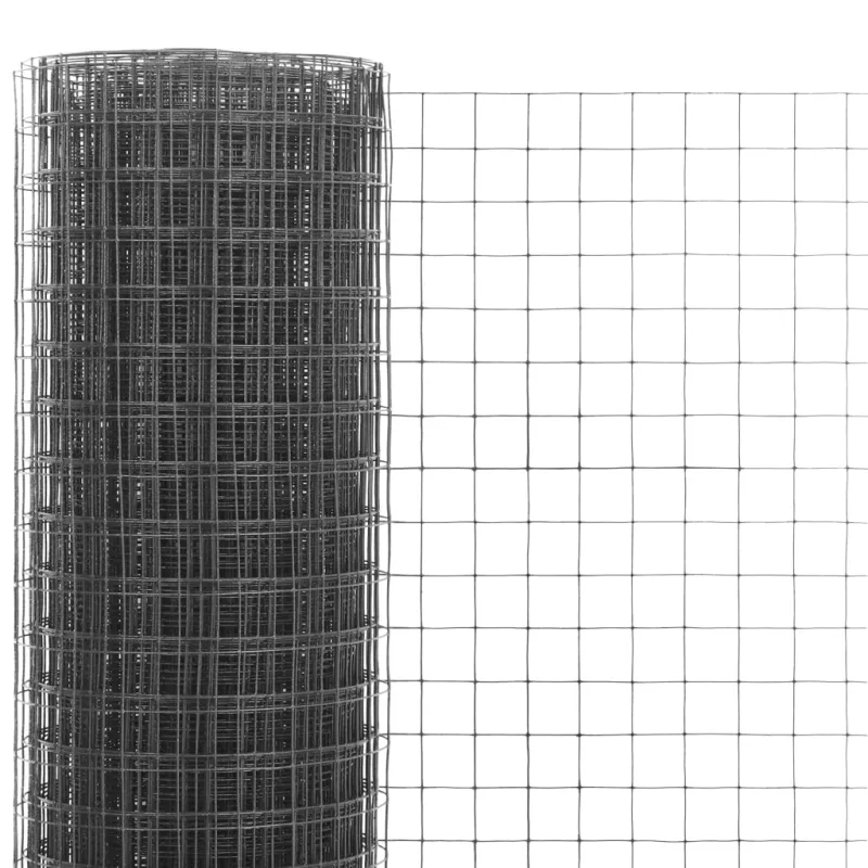 Vielos tinklas su PVC danga, pilkas, 10x1m