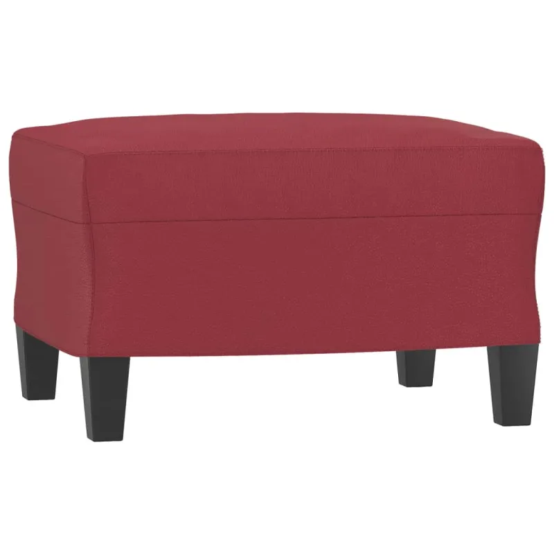 Trivietė sofa su pakoja, raudonojo vyno, 180cm, dirbtinė oda