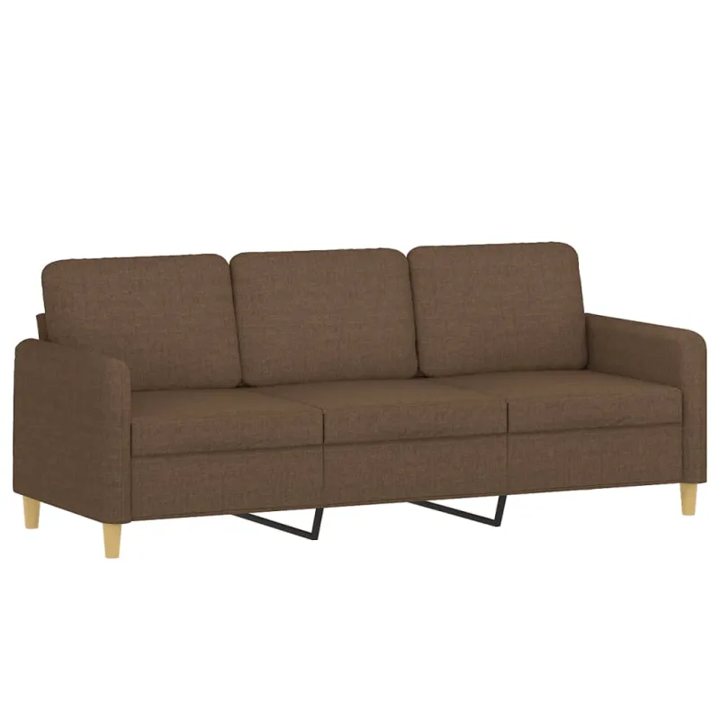 Trivietė sofa su pakoja, rudos spalvos, 180cm, audinys