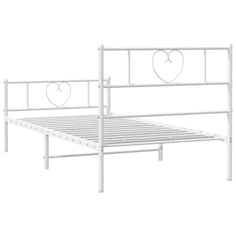 Lovos rėmas su galvūgaliu/kojūgaliu, baltas, 75x190cm, metalas