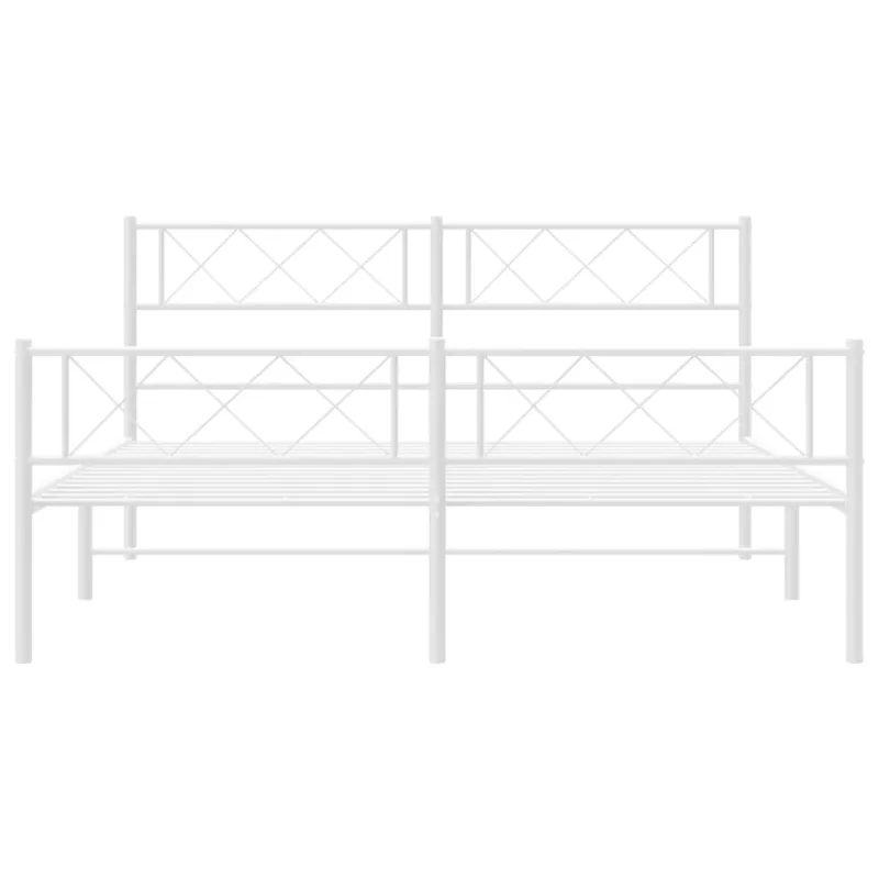 Lovos rėmas su galvūgaliu/kojūgaliu, baltas, 140x190cm, metalas