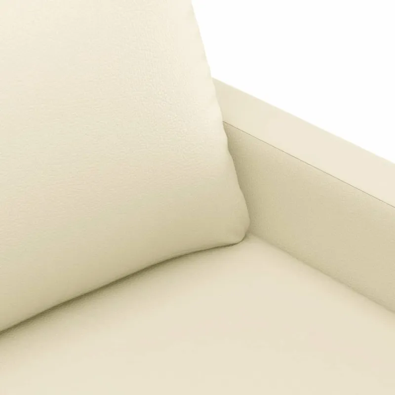 Trivietė sofa, kreminės spalvos, 180cm, dirbtinė oda