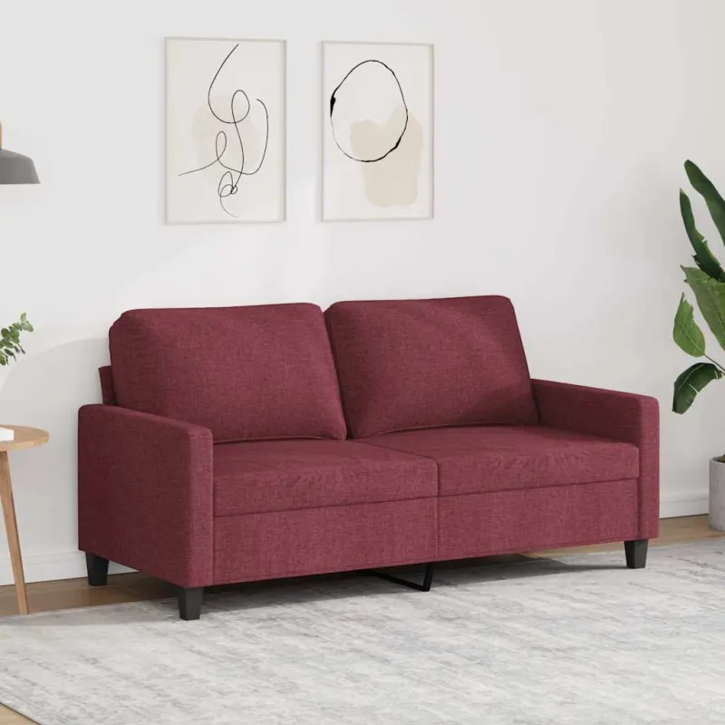 Dvivietė sofa, raudonojo vyno spalvos, 140cm, audinys